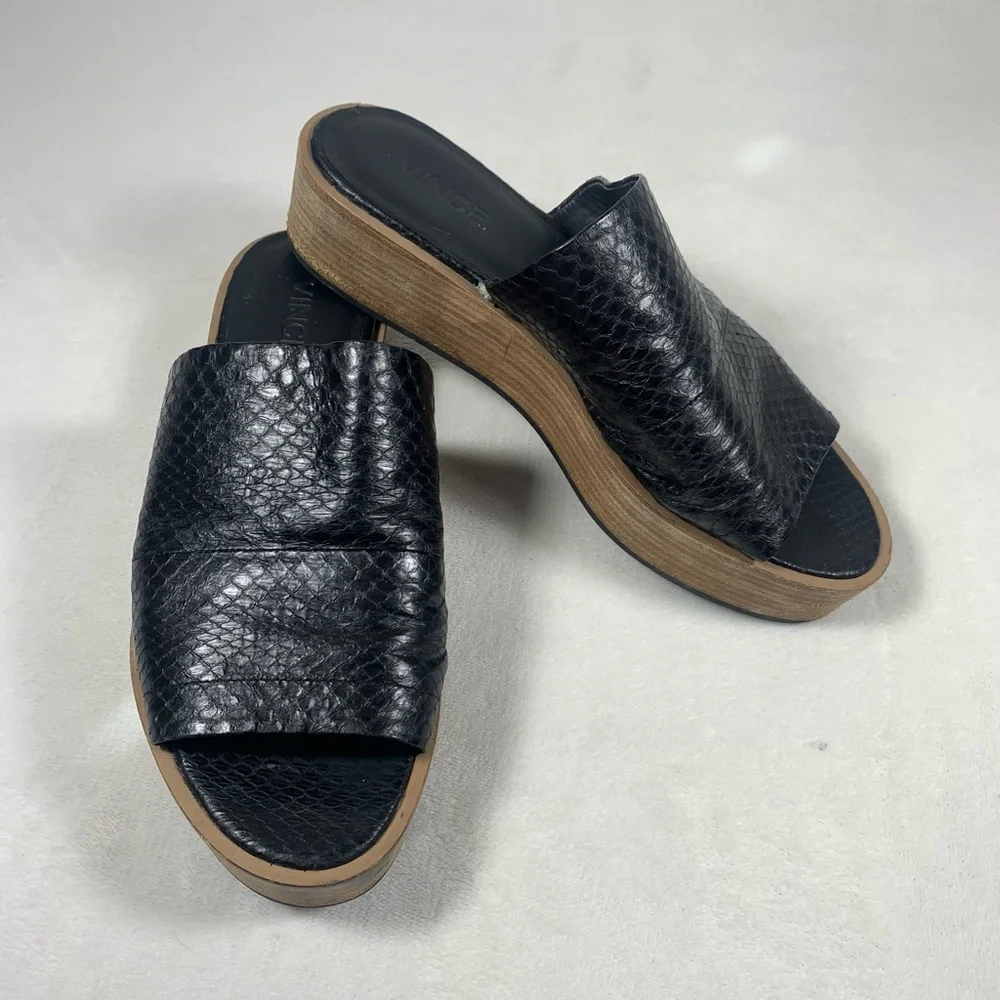Vince Saskia Snake Print Platform Slide Sandal